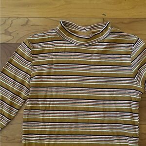 Retro Mustard Striped ZARA Turtleneck